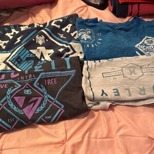 Hurley/bke/society  men’s  Graphic T-Shirts - Blue, Gray, Black set of 4 all L